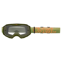 Мотокрос очила O'NEAL B-10 STRIPED GREEN/ORANGE - CLEAR V.26