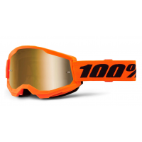 Мотокрос очила 100% STRATA2 NEON ORANGE - MIRROR TRUE GOLD 24