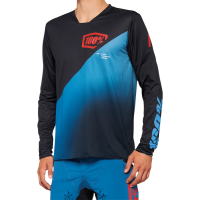 Вело джърси 100% R-CORE X LS BLACK/BLUE/RED