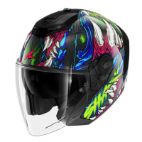 Скутерова каска SHARK RS JET CARBON SHAYTAN Black Green Violet