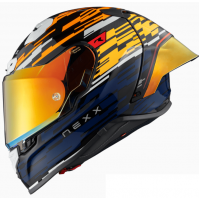 Каска NEXX X.R3R GLITCH RACER ORANGE BLUE