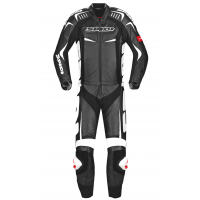 Кожен мото екип с гърбица от две части SPIDI TRACK TOURING BLACK/WHITE