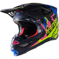 Мотокрос каска ALPINESTARS SM8 Echo BLACK/BLUE/PINK/YELLOW