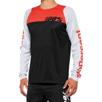Вело джърси 100% R-CORE LS BLACK/WHITE/RED